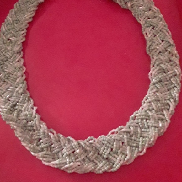 Handcrafted beaded Statement Necklace Turquoise - Picture 2 of 5